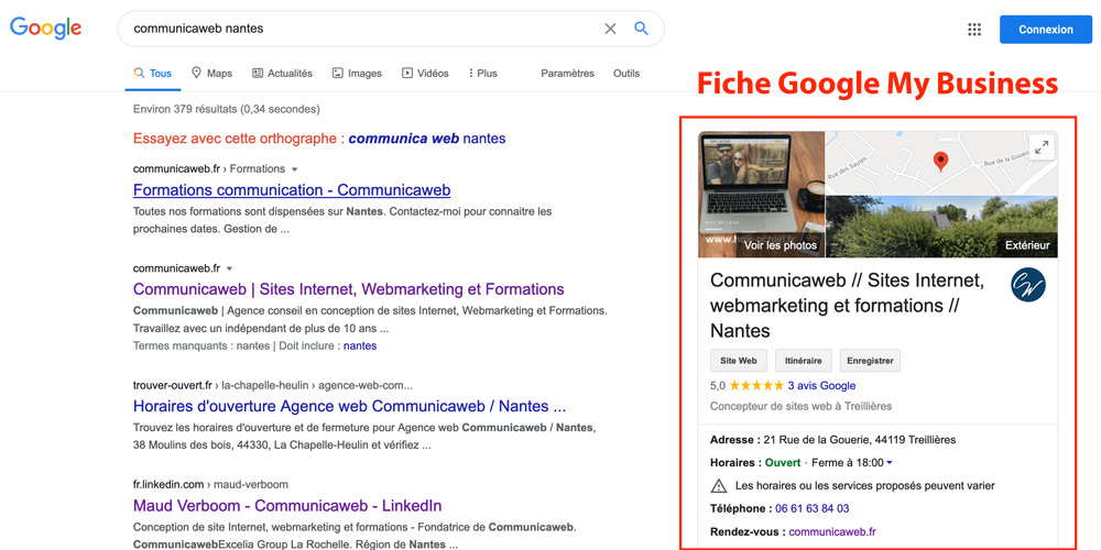 Fiche Google My Business par Communicaweb